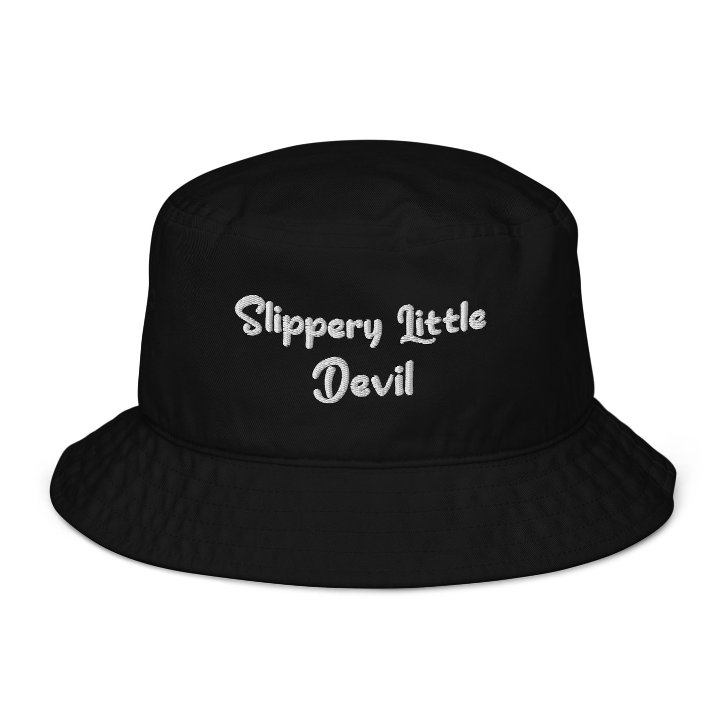 Slippery Little Devil Embroidered Bucket Hat